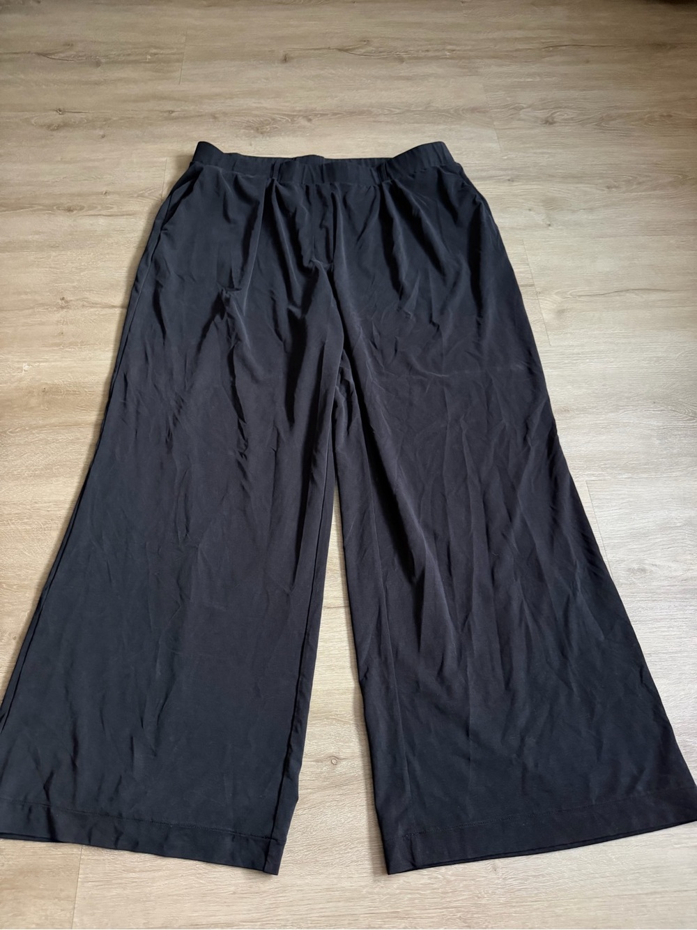 Leze the Label Bailey Pant Black Wide Leg Flowy SZ 2XL